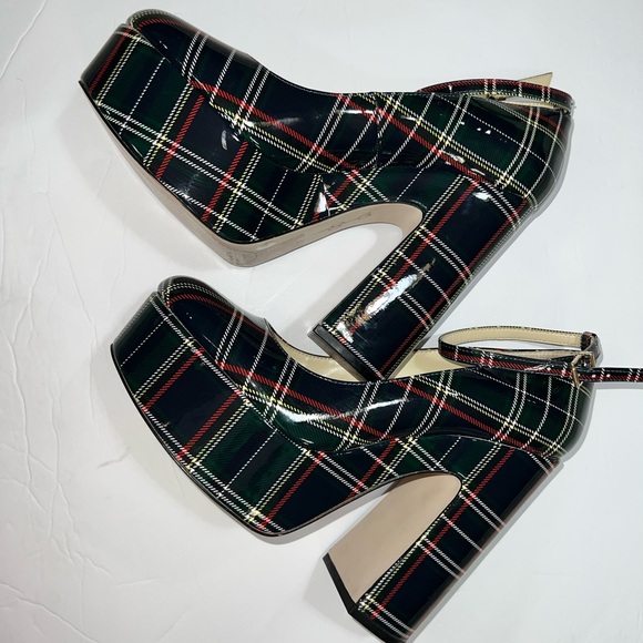JESSICA SIMSON Stylish Plaid Platform Heels - Picture 3 of 15
